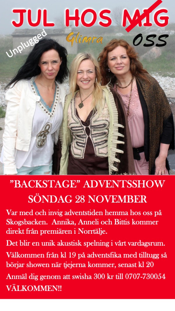 Affisch: Julshow med Glimra, 28 november 2021